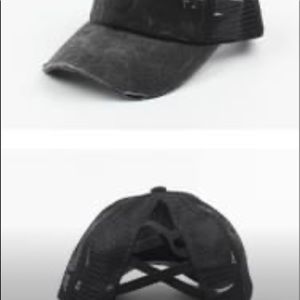 Black denim cap